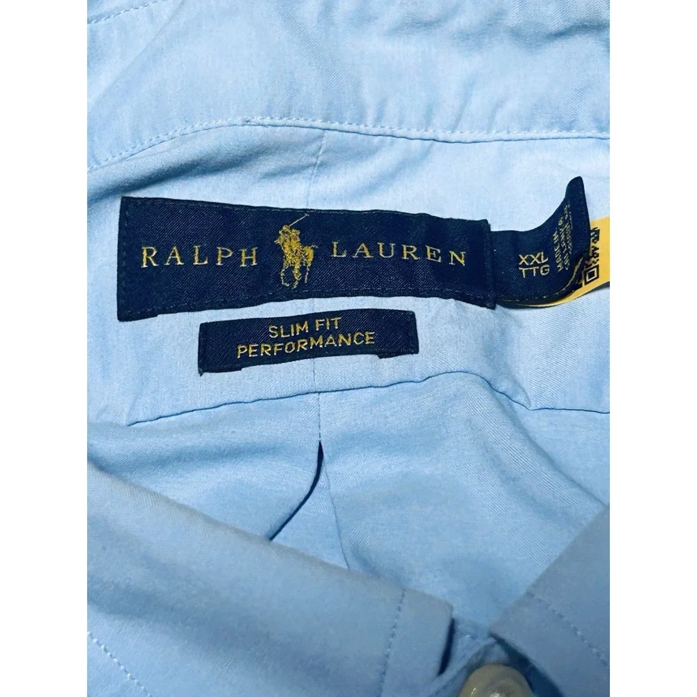 Polo Ralph Lauren Men's Classic Fit Performance Oxford Shirt Light Blue 2XL $138